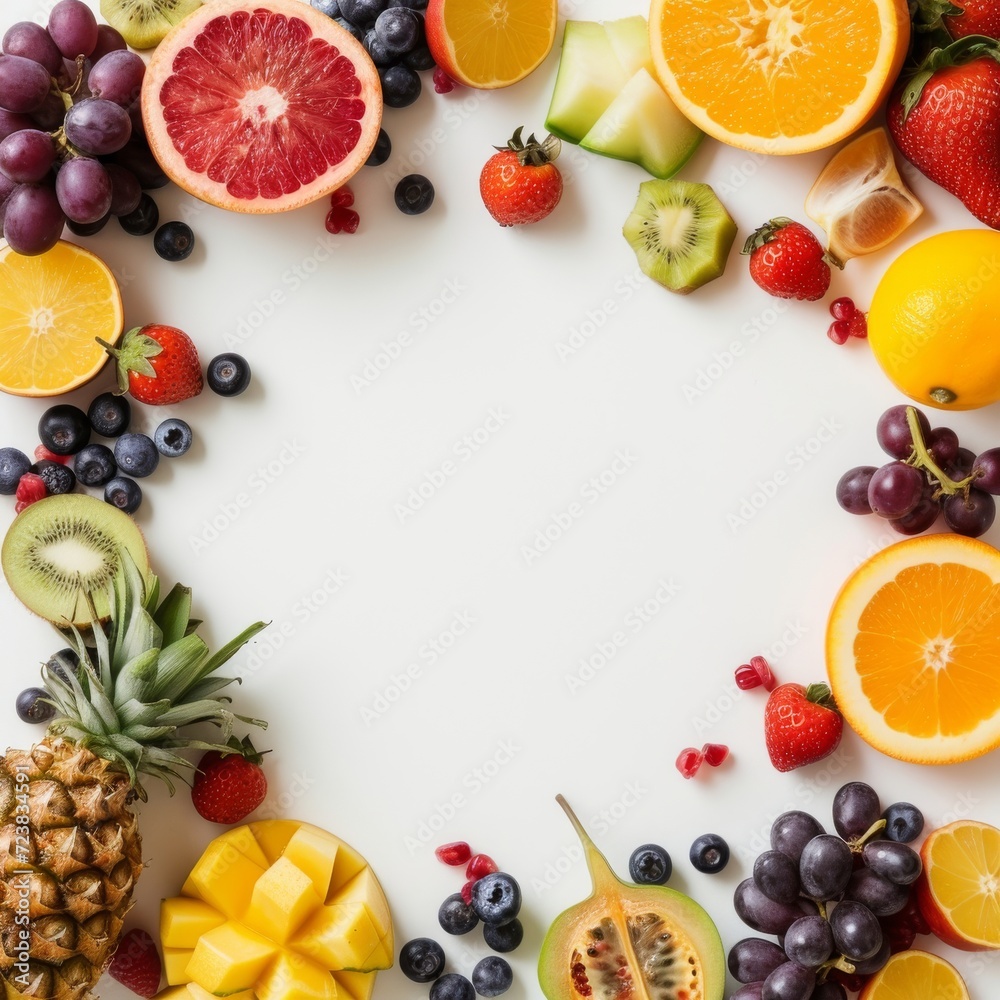 Fruit and vegetable frame background. World health day. Fruit and vegetable frame background. World health day.