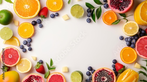 Fruit and vegetable frame background. World health day.