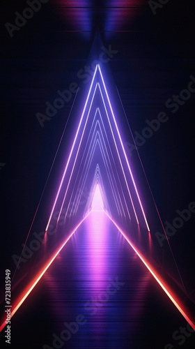 Dark abstract background with neon lights. Rays and lines . © Art AI Gallery