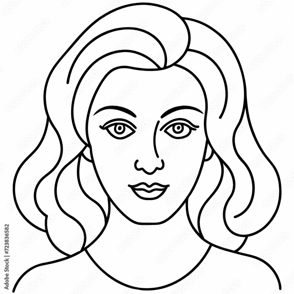a woman's face line art