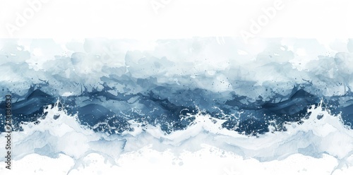 Abstract water ocean wave, blue, aqua, teal texture. Blue and white water wave web banner Graphic Resource as background for ocean wave abstract. Vita backdrop for copy space text ai generated  © qntn