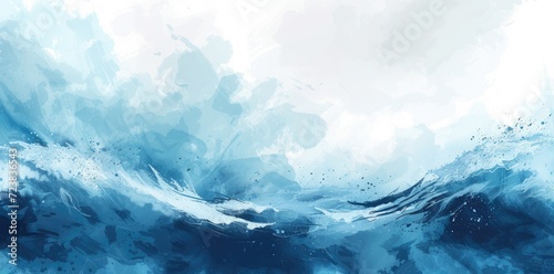 Abstract water ocean wave, blue, aqua, teal texture. Blue and white water wave web banner Graphic Resource as background for ocean wave abstract. Vita backdrop for copy space text ai generated
 photo