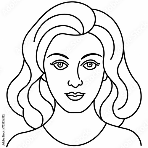 a woman's face line art