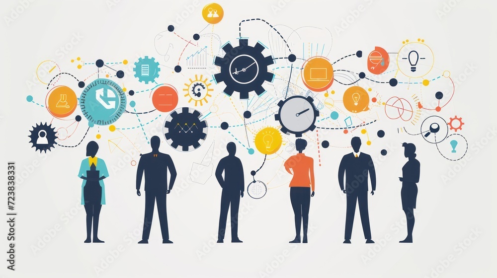 Teamwork concept chart with business elements Teamwork concept chart with business elements