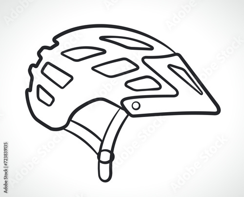 bike helmet black contour isolated