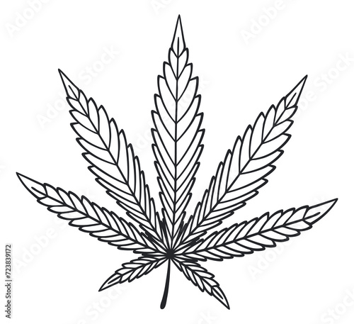 cannabis leaf black and white