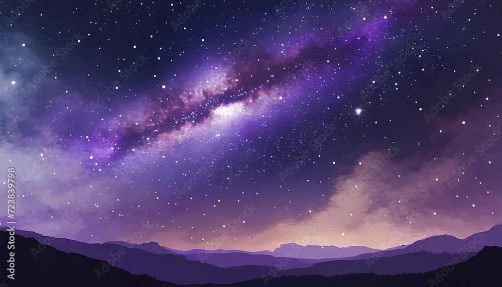 purple galaxy sky at night illustration design