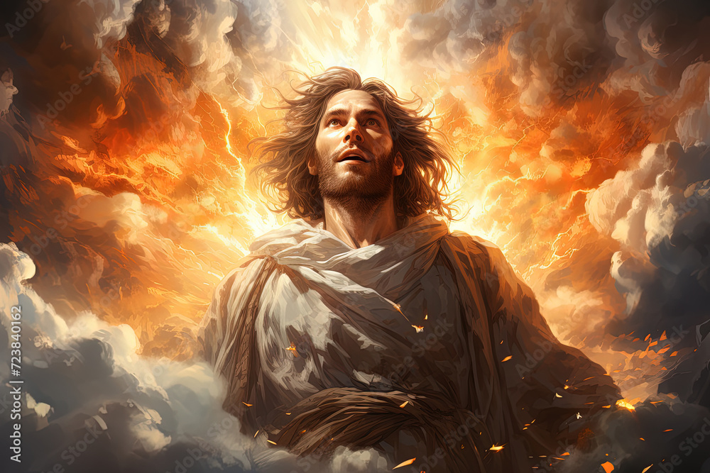 Celestial Savior: A Heavenly Masterpiece Capturing Jesus Emerges From the Clouds