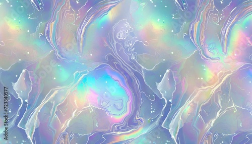 seamless trendy iridescent rainbow foil texture soft holographic pastel unicorn marble background pattern modern pearlescent blurry abstract swirl illustration