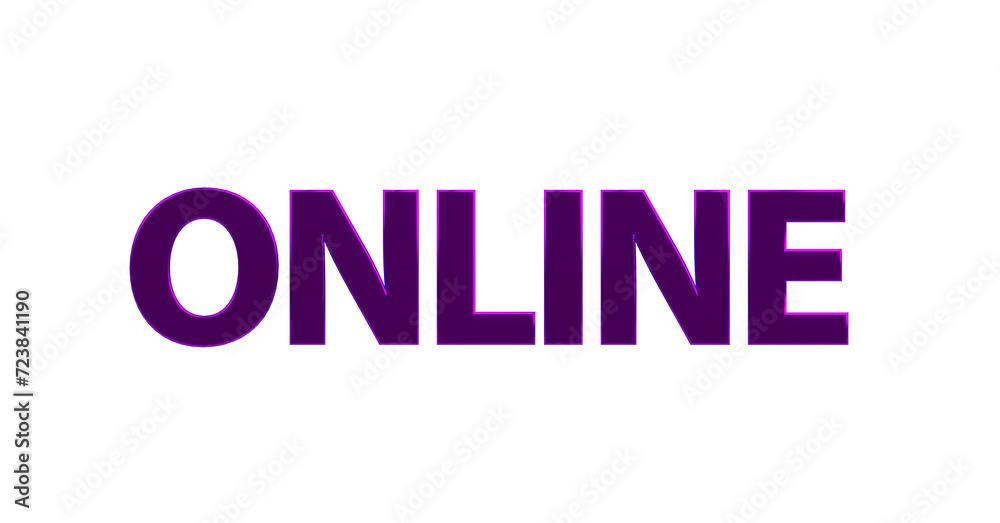Online - violette plakative 3D-Schrift, Internet, soziale Medien, Einkauf, Suchbegriffe, Ranking, Suchmaschine, Website, Internet, eCommerce, Social Media, Marketing, Kommunikation, Gamining Online - violette plakative 3D-Schrift, Internet, soziale Medien, Einkauf, Suchbegriffe, Ranking, Suchmaschine, Website, Internet, eCommerce, Social Media, Marketing, Kommunikation, Gamining