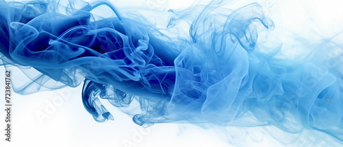 blue smoke on white background 3d volumetric texture background.  AI © kichigin19