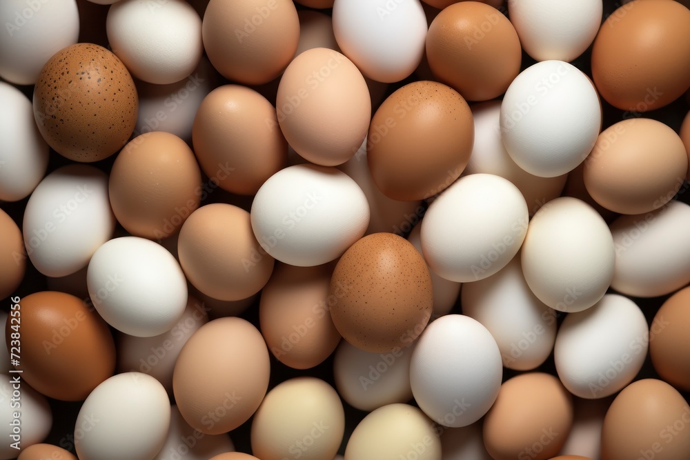 Eggs background. Close up of fresh chicken eggs. Top view. Eggs background. Close up of fresh chicken eggs. Top view.