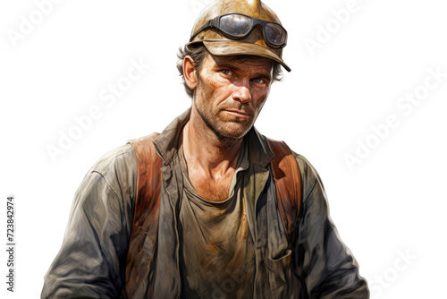 Roughneck worker man isolated white background © LFK