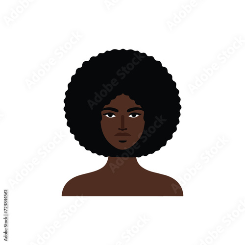 Afro black woman flat vector illustration