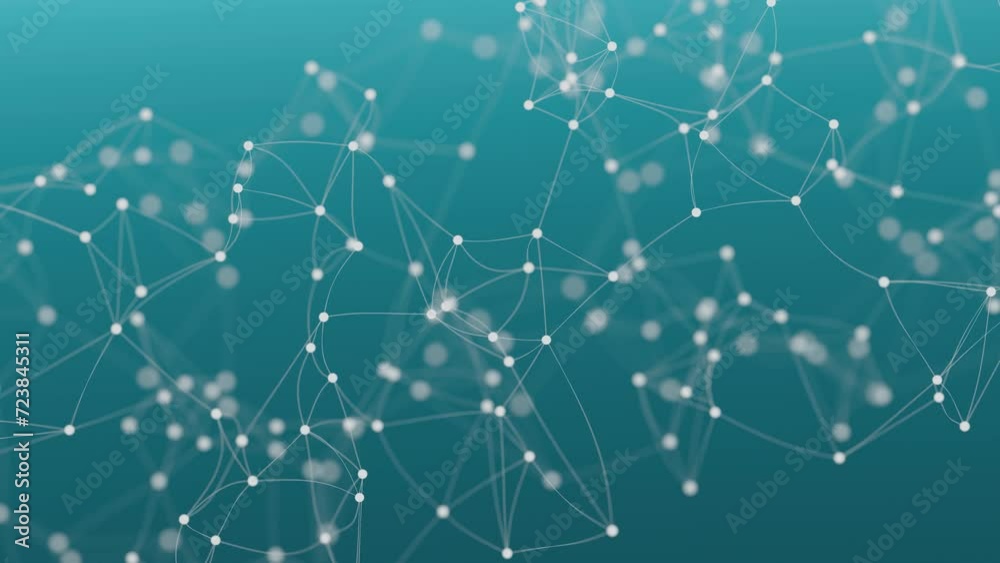 Smooth movement of a geometric shape animated in space in the form of a molecular lattice. Smooth movement of a geometric shape animated in space in the form of a molecular lattice.