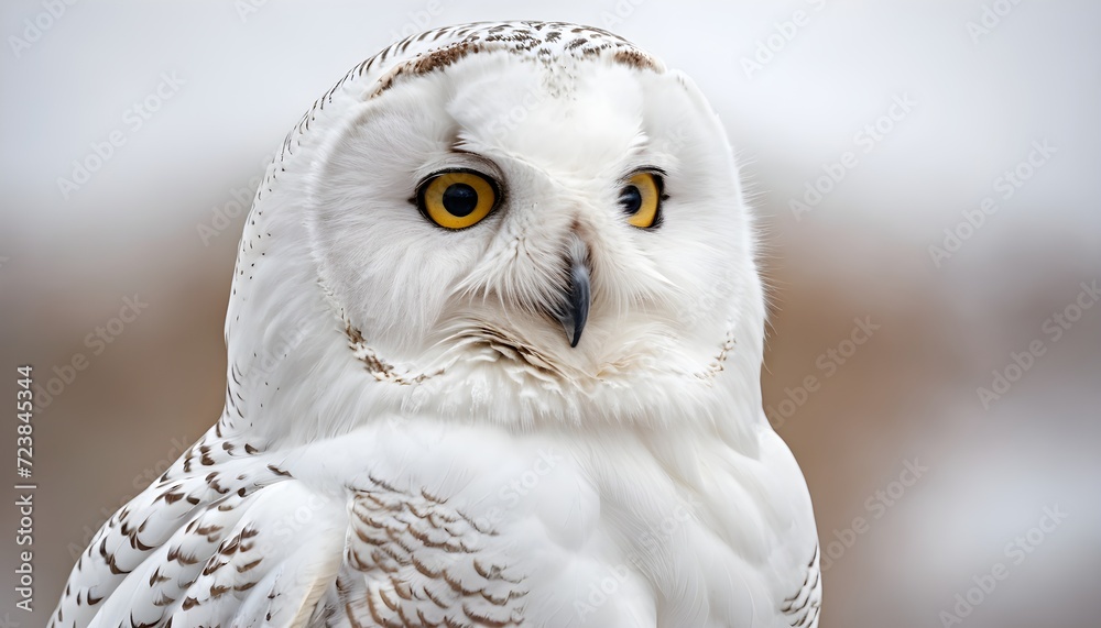 snow owl with big eyes