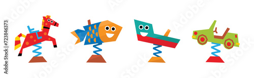 Playground Object and Equipment Outdoor Park Element Vector Set