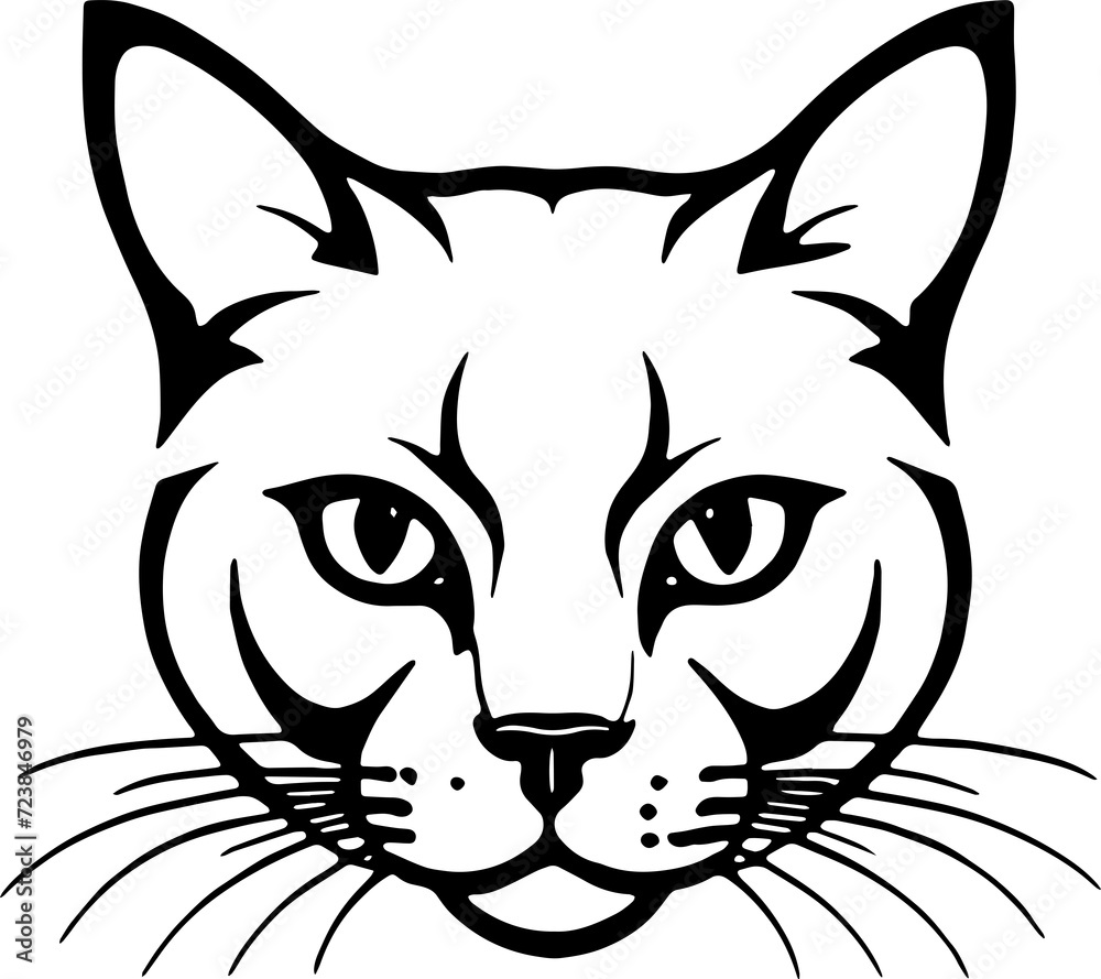  Minimalist cat icon isolated on white background