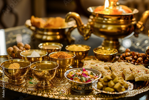 Exquisite Traditional Gold Tea Cups on Ornate Tray