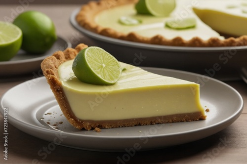 Delicious key lime pie slice on plate
