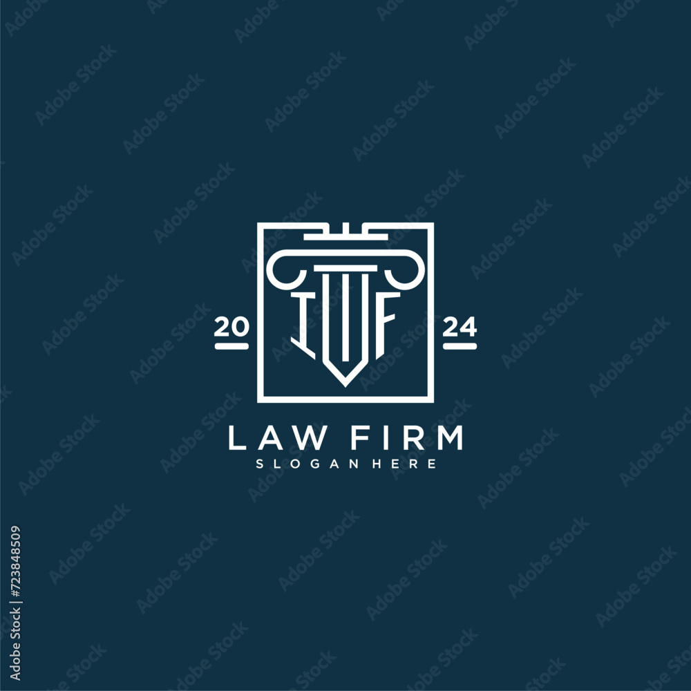 IF initial monogram logo for lawfirm with pillar design in creative square