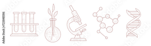 Different Lab and Chemistry Hand Drawn Element Vector Set