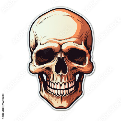 Skeleten head sticker isolated on a white background © LFK