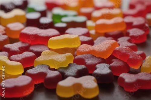 Colorful assortment of gummy candy treats
