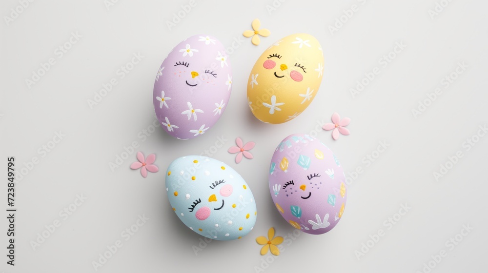 easter eggs with smile background painted as bunny easter eggs with smile background painted as bunny