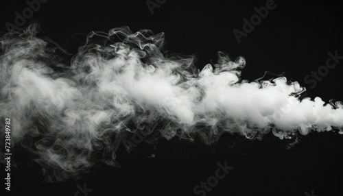 Abstract white smoke texture isolated on clear black background