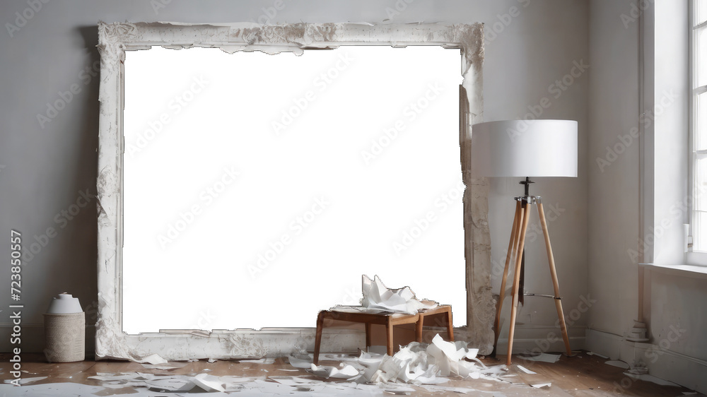 Torn paper and photo picture frame PNG, roller, and paint, Torn paper PNG, polaroid PNG, photo frame PNG, 