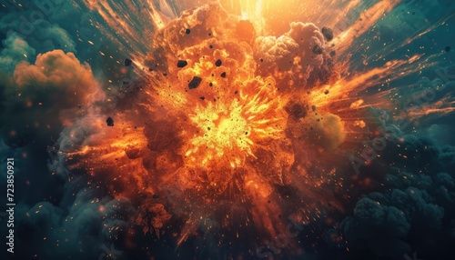 Realistic explosion in the sky