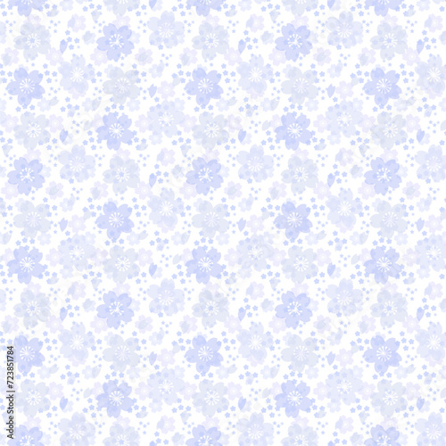 Wallpaper Mural 薄い紫のパステル調の桜模様のベクターイラストパターン Torontodigital.ca