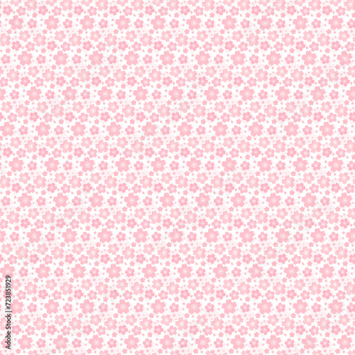 ピンクのパステル調の桜模様のベクターイラストパターン