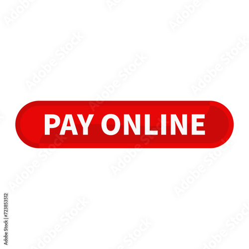 Pay Online Button Text In Red Rounded Rectangle Shape For Sale Promotion Business Marketing Information Social Media Announcement
