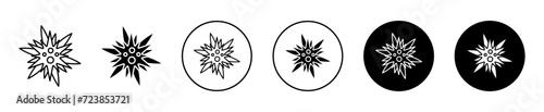 Sea urchin vector icon set collection. Sea urchin Outline flat Icon.