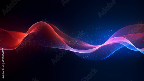 Future digital technology, abstract digital waves and particles on dark background