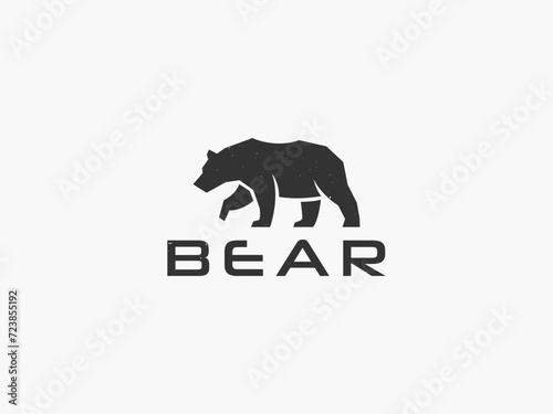 bear logo vector illustration. bear silhouette logo template