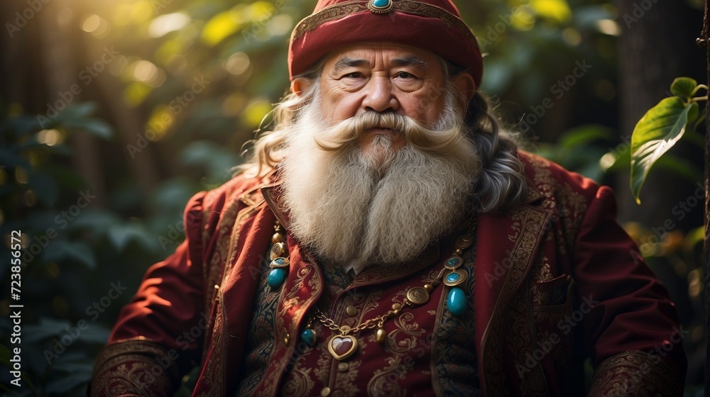 Portrait of an old man with traditional dress 