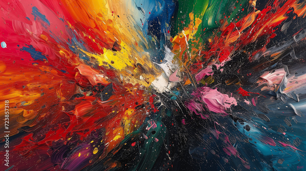 Colorful explosion in abstract painting Colorful explosion in abstract painting
