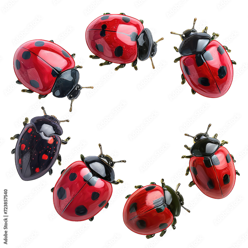 Fototapeta premium Adorned Elegance Sprinkle Cute and Playful Vibes with Delightful Ladybug-Shaped Brooches