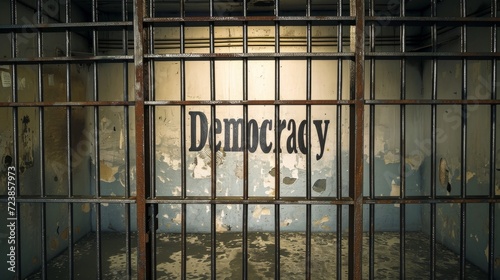 Democracy in prison - a symbolic representation of totalitarian systems.
