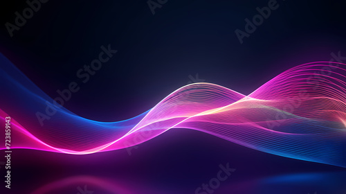 Future digital technology, abstract digital waves and particles on dark background