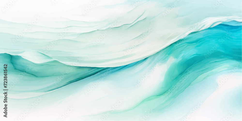 abstract soft blue and green abstract water color ocean wave texture background. Banner Graphic Resource as background for ocean wave and water wave abstract graphics - obrazy, fototapety, plakaty 