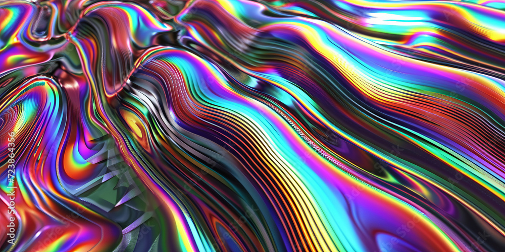 Obraz premium Vivid Holographic Texture Flow