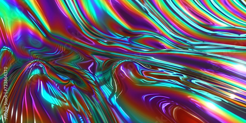 Vivid Holographic Texture Flow