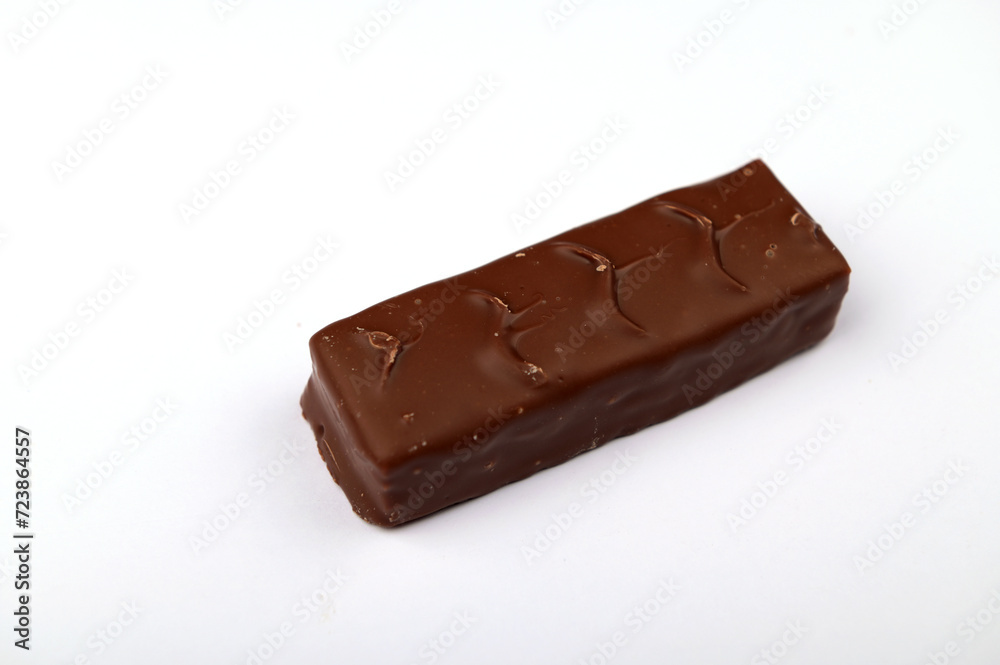 Close-up of chocolate chocolate on white background