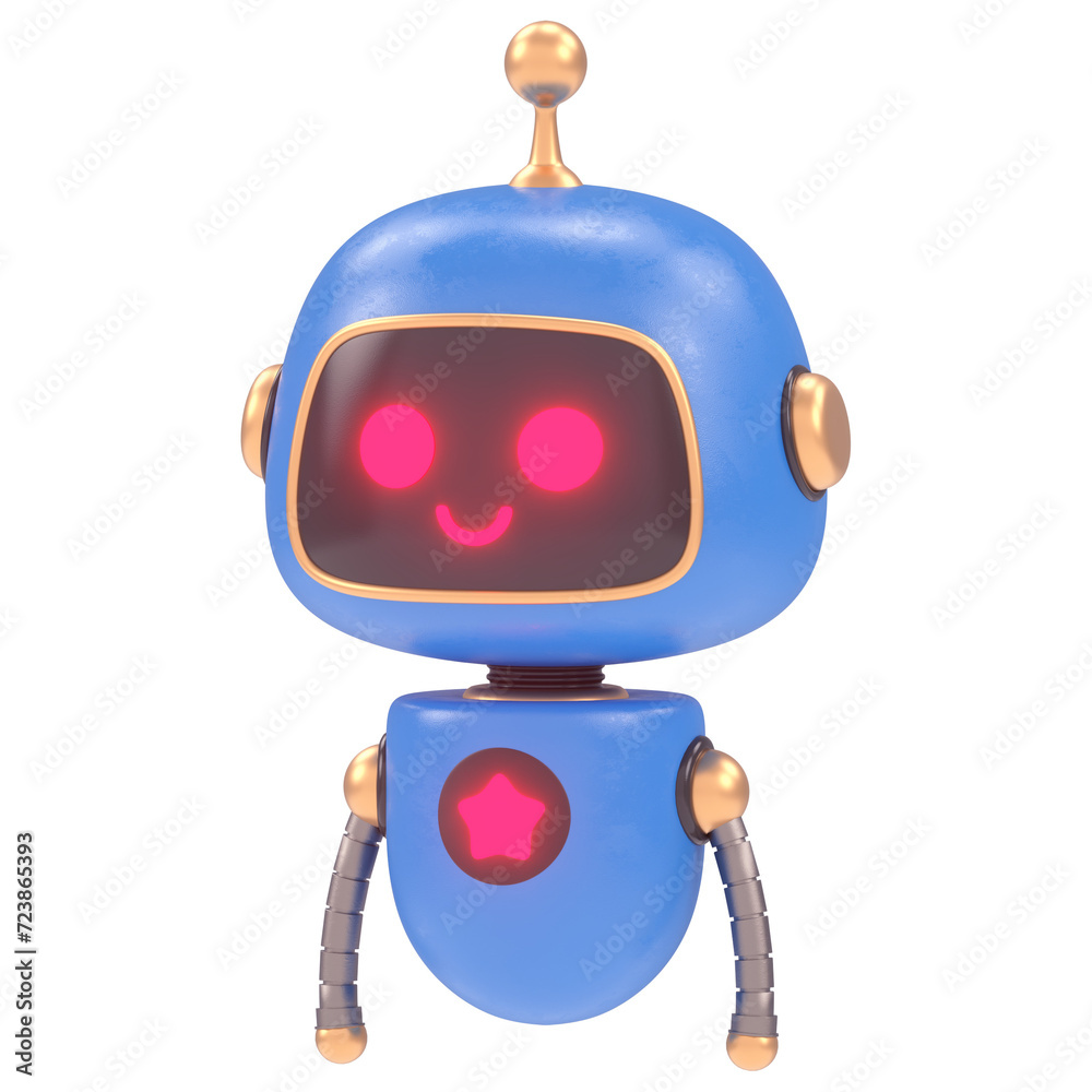 Naklejka premium Robot Character 3D Icon Illustration