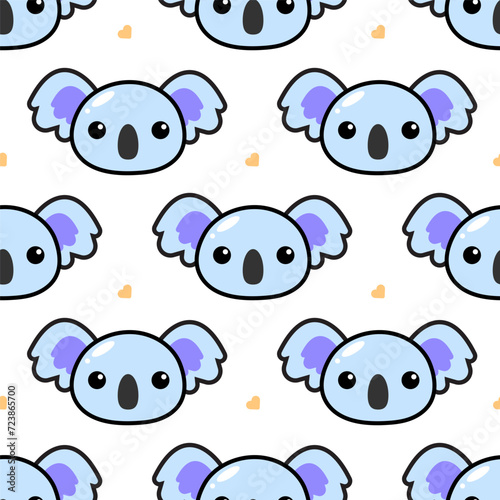 Cute koalas and hearts seamless pattern kids print design background kids print textile design
