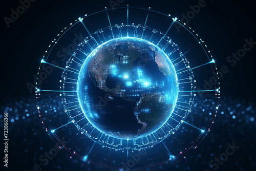 Wallpaper Mural globe on blue background Torontodigital.ca